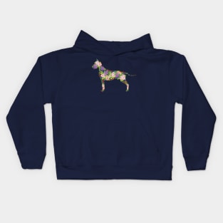 Floral Great Dane Kids Hoodie